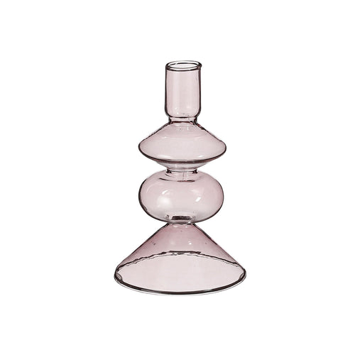 Light Pink Costa Glass Candle Holder (14.5 cm)