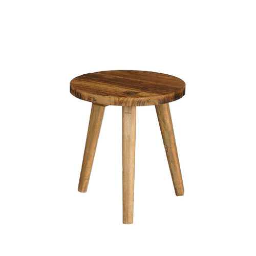 Brown Recycled Wood Bold Side Table (28cm)