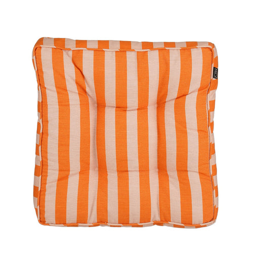 Kim Striped Mattress Cushion (Orange, 47 cm)