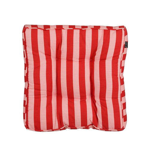 Kim Striped Mattress Cushion (Red, 47 cm)