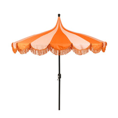 Kim Fringed Patio Parasol (Orange, 238 cm)