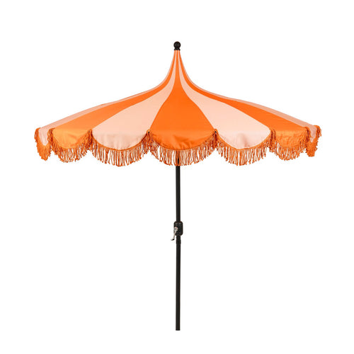 Kim Fringed Patio Parasol (Orange, 238 cm)
