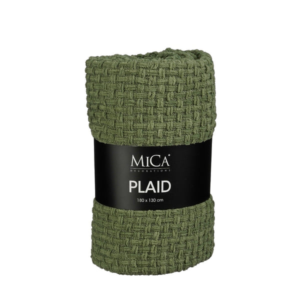Cosenza Dark Green Woven Throw Blanket (180 cm)