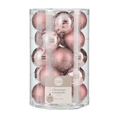 Mini Glass Bauble Set - Pink (4cm, 20 Pieces)