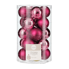 Mini Glass Bauble Set - Fuchsia (4cm, 20 Pieces)