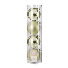 Glass Bauble Set - Light Green (10cm, 4 Pieces)