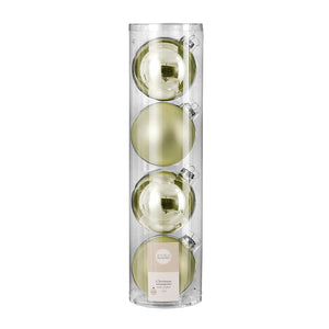 Glass Bauble Set - Light Green (10cm, 4 Pieces)