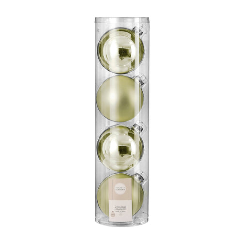 Glass Bauble Set - Light Green (10cm, 4 Pieces)