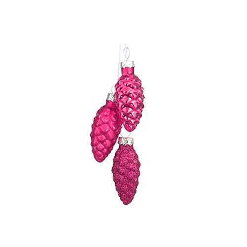 Pine Cone Ornament - Fuchsia (H6 x D3cm)