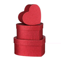 Storage box heart red h9.5xd9.5cm