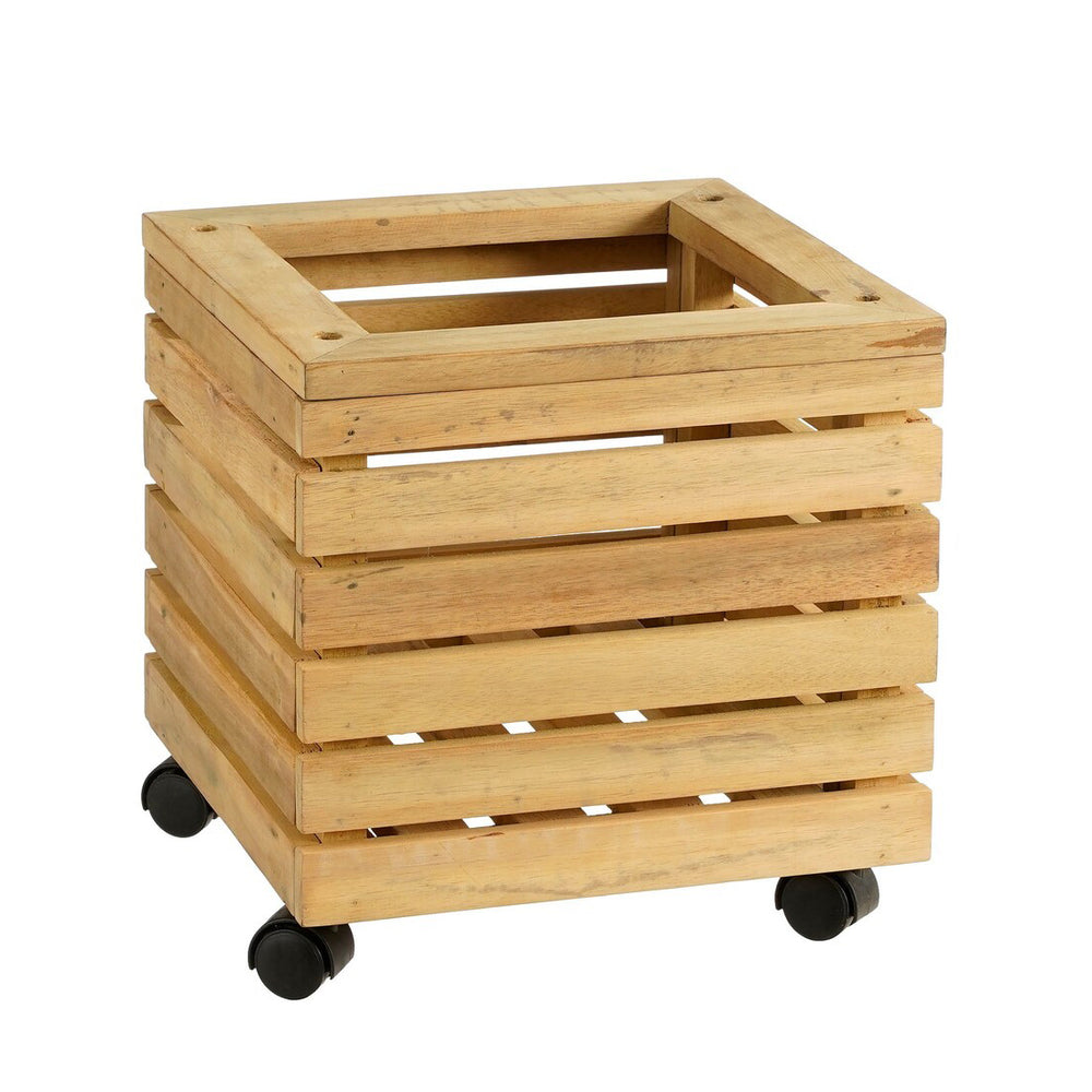 Brown Glenwood Square Planter With Wheels (35 cm)