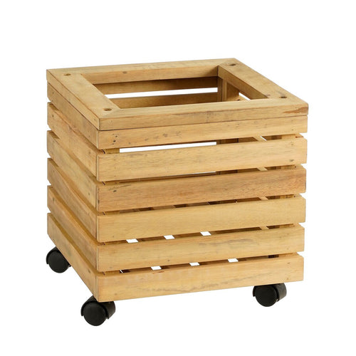 Brown Glenwood Square Planter With Wheels (35 cm)