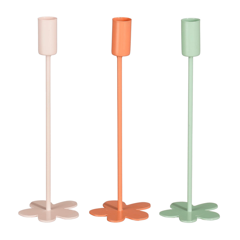 Flower Candle Holder 3 Colours (25 cm) - Each At