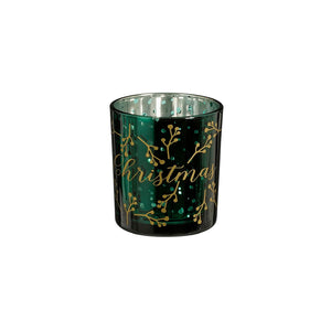 Green Christmas Tealight Holder (8cm)