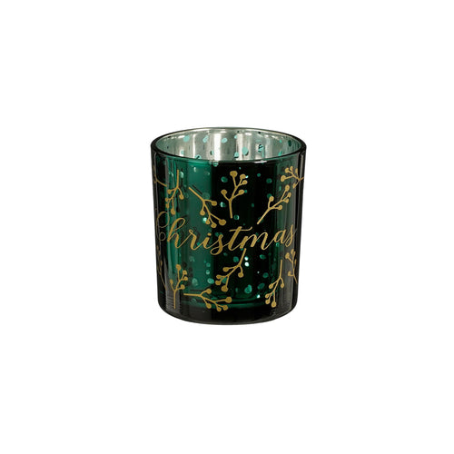 Green Christmas Tealight Holder (8cm)