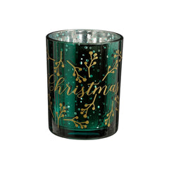 Green Christmas Tealight Holder (12.5cm)