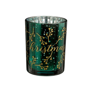 Green Christmas Tealight Holder (12.5cm)