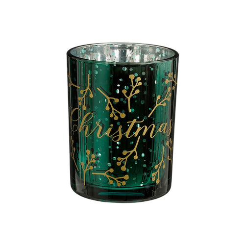 Green Christmas Tealight Holder (12.5cm)