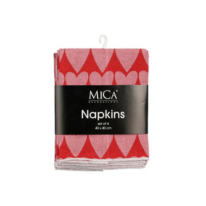 Red Heart Napkin 4 Pieces (40x40cm)
