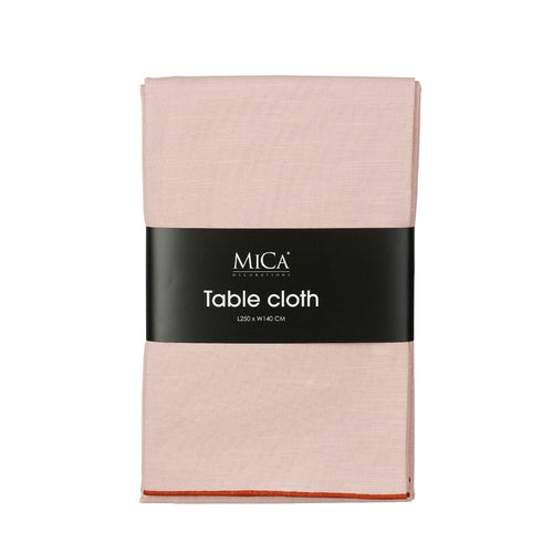 Solid Pink Fabric Tablecloth (250 cm)