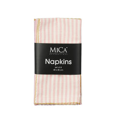 Pink & White Striped Cloth Napkins (40 cm)