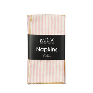 Pink & White Striped Cloth Napkins (40 cm)