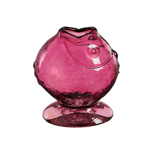 Vase glass pink h17cm
