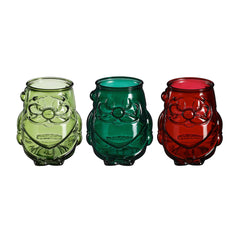 Santa Glass Tealight Holder (13cm)