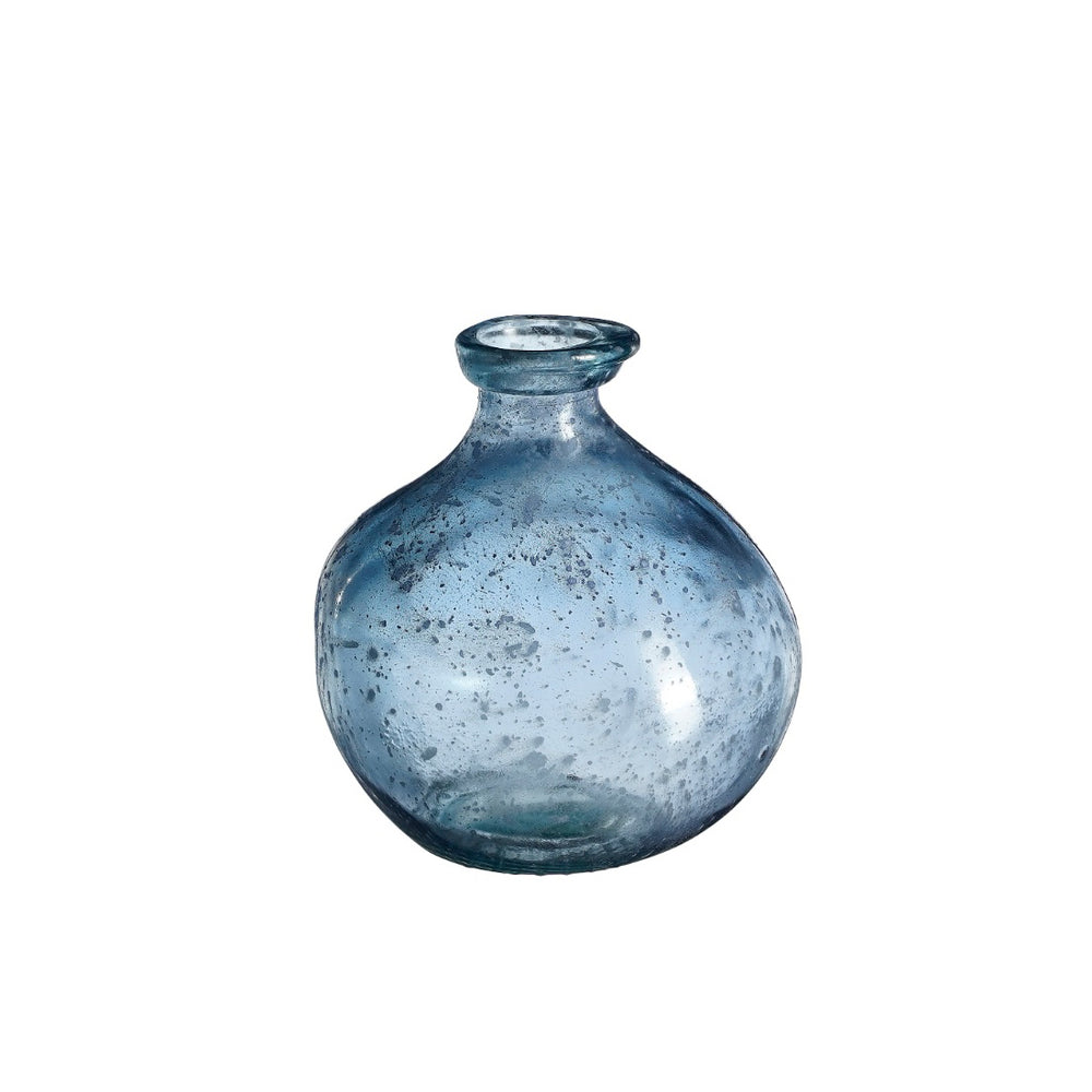 Blue Organic Recycled Glass Vase (18 cm)