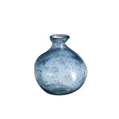 Blue Organic Recycled Glass Vase (18 cm)