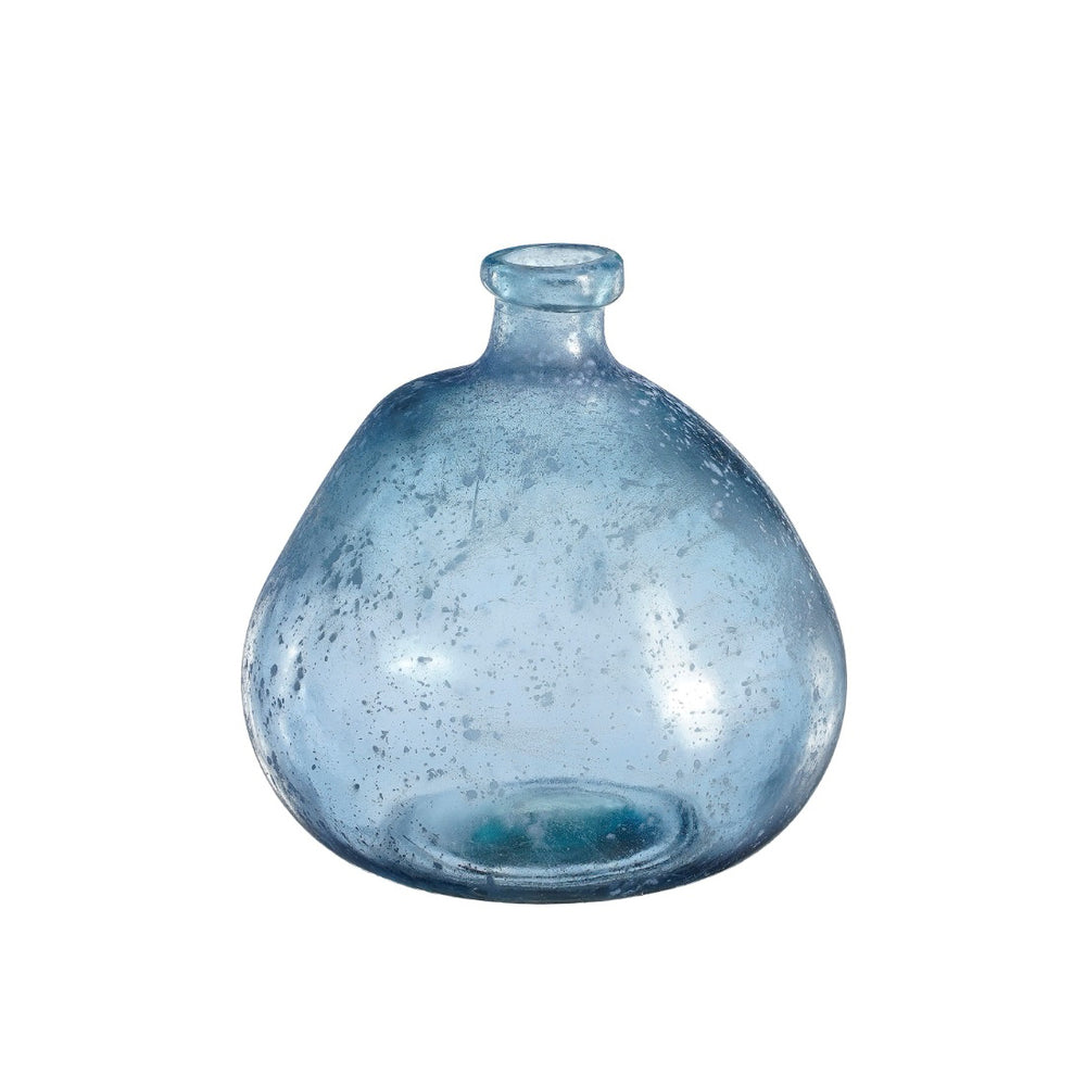 Blue Organic Recycled Glass Vase (23 cm)