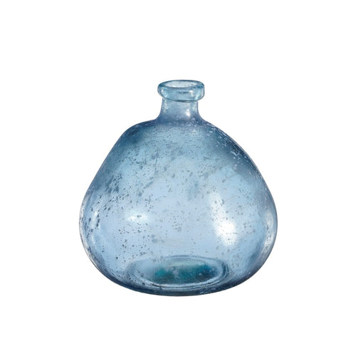 Blue Organic Recycled Glass Vase (23 cm)