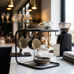 Black Metal Wire Cup Rack (24 cm)