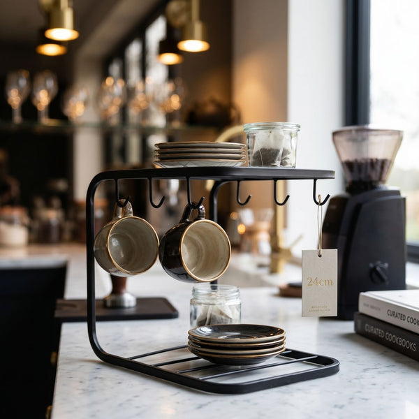 Black Metal Wire Cup Rack (24 cm)
