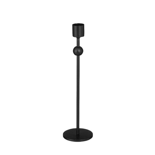 Tall Black Metal Candle Holder (23 cm)