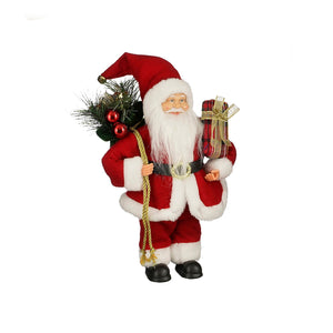 Red Silver Santa Figure (30cm)