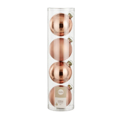 Glass Bauble Set - Peach (10cm, 4 Pieces)