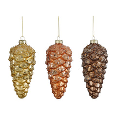 Glass Pine Cone Ornament (12cm)