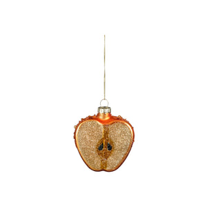 Orange Glass Apple Ornament (7cm)