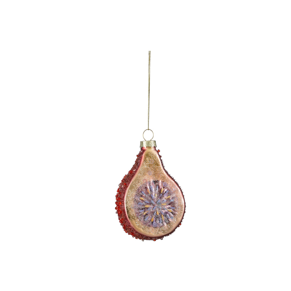 Purple Glass Fig Ornament (8cm)