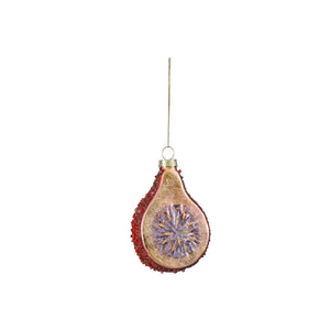 Purple Glass Fig Ornament (8cm)