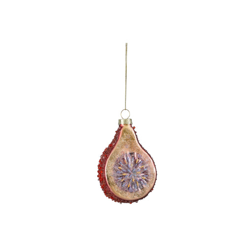 Purple Glass Fig Ornament (8cm)