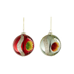 Glass Bauble - 2 Color Mix (8cm)