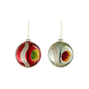 Glass Bauble - 2 Color Mix (8cm)