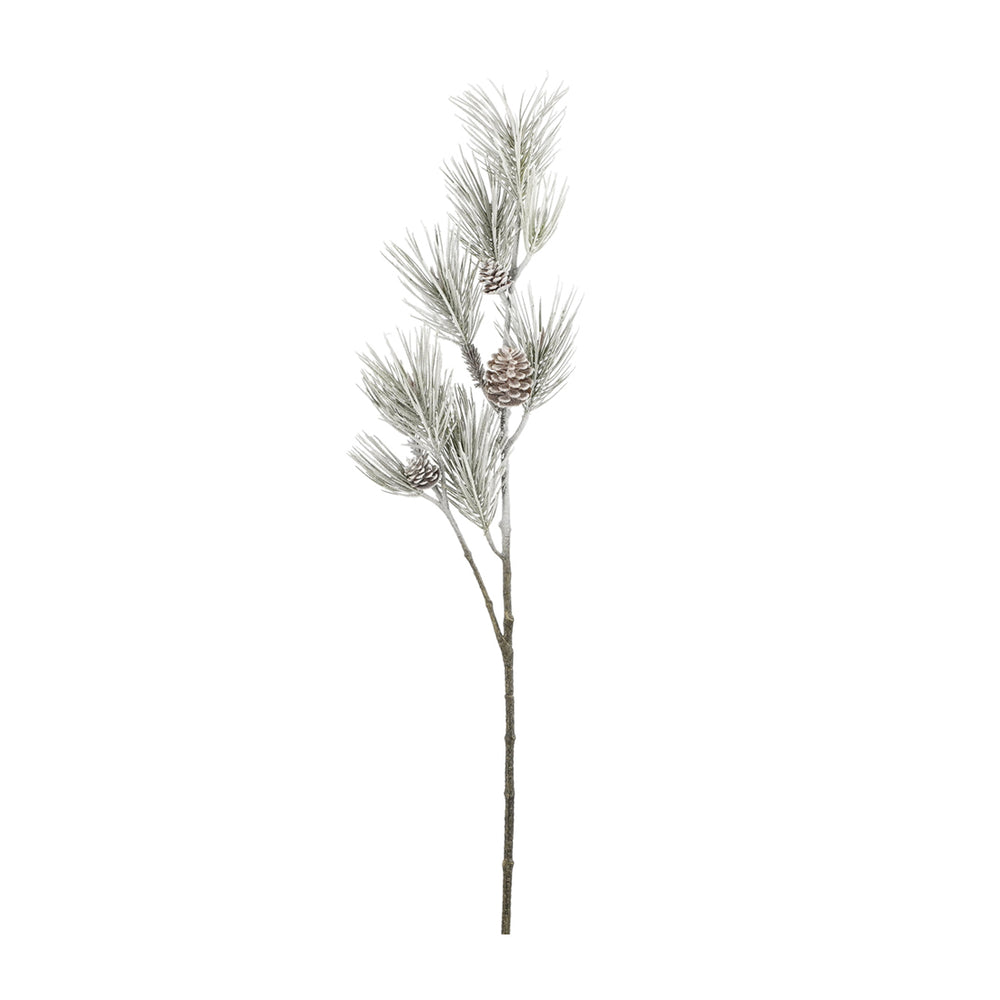 Spray pine cone green frosted l120cm