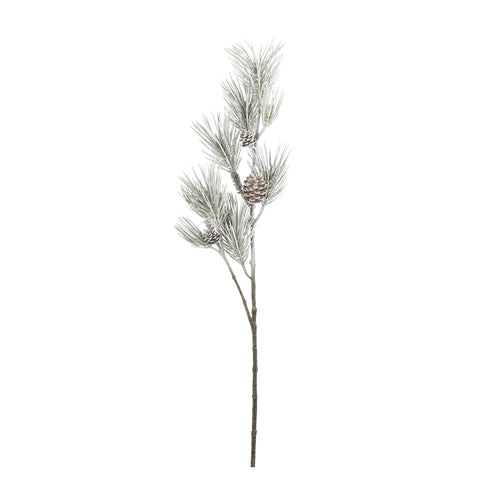 Spray pine cone green frosted l120cm