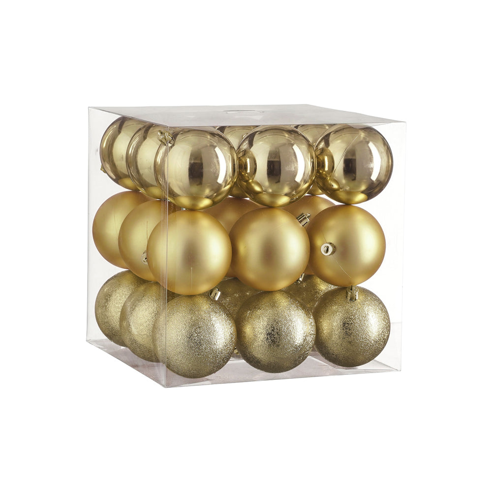 Unbreakable Gold Bauble Set (8cm, 27 Pieces)