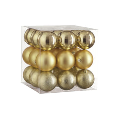 Unbreakable Gold Bauble Set (8cm, 27 Pieces)