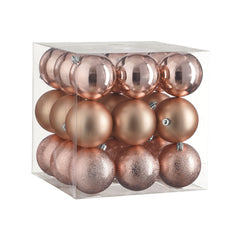 Unbreakable Pink Bauble Set (8cm, 27 Pieces)