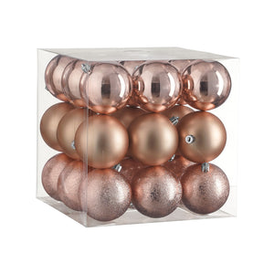 Unbreakable Pink Bauble Set (8cm, 27 Pieces)